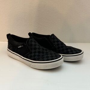 Vans Kids Black Checkered Slip-On Shoes